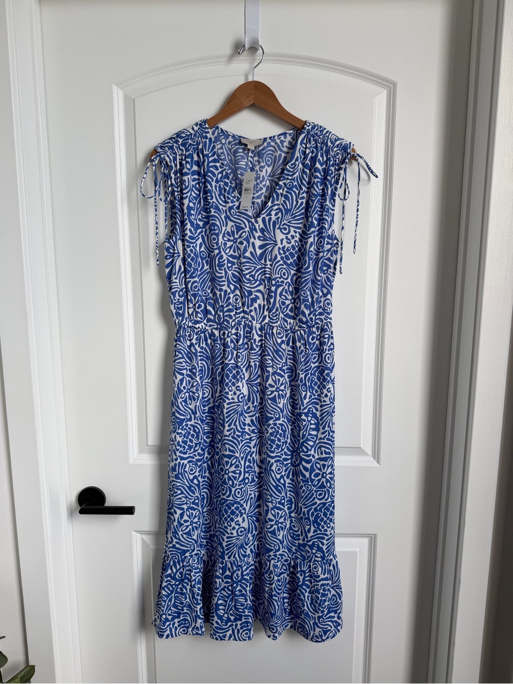 LOFT Outlet Black Drawstring Waist Dress